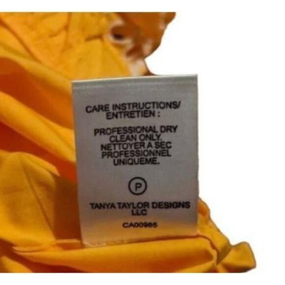 Tanya Taylor Austin Crop Top Square Neck Blouse Orange Size 22 - Picture 7 of 9